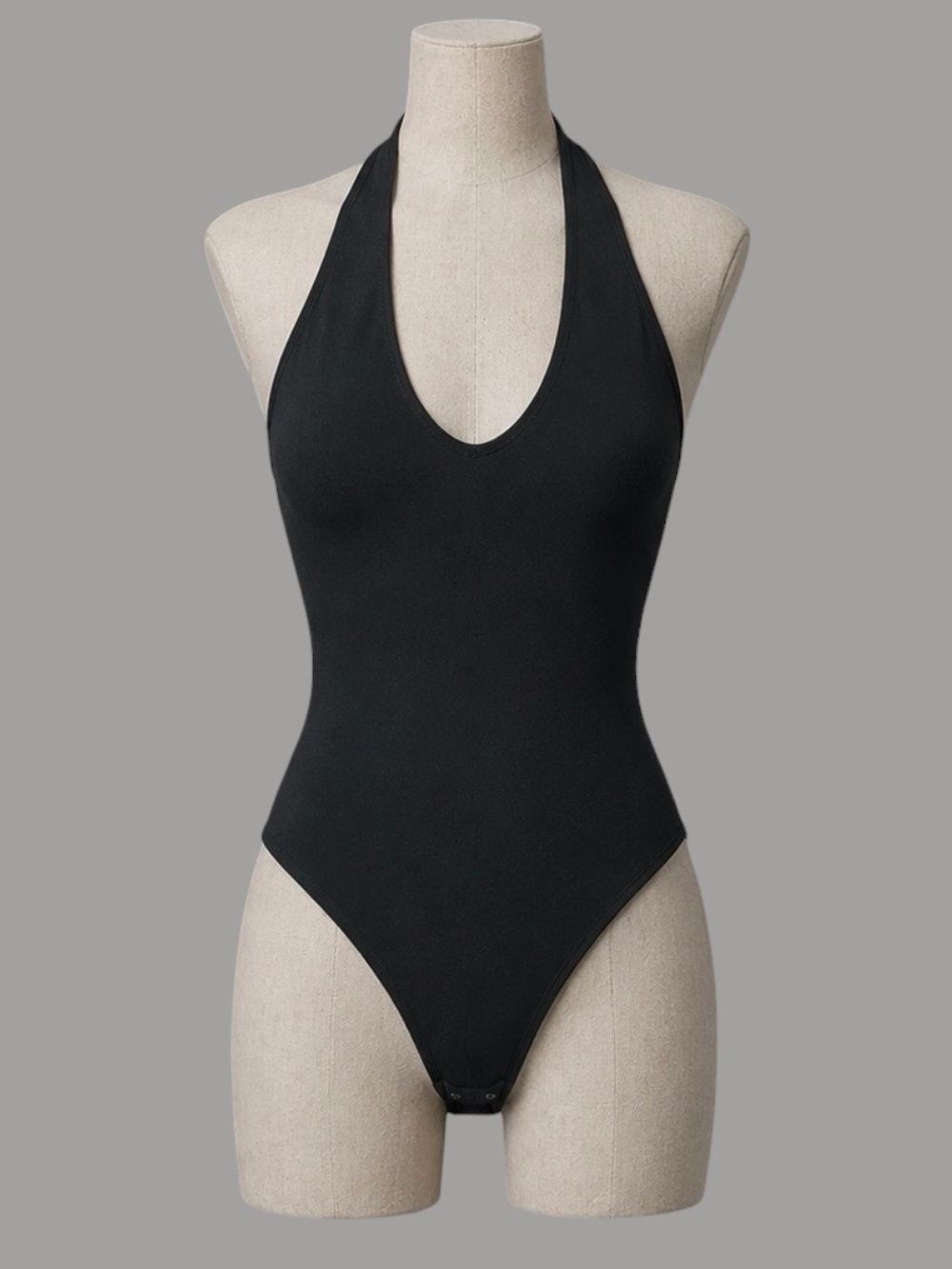 Aritzia Babaton Black Halter Bodysuit